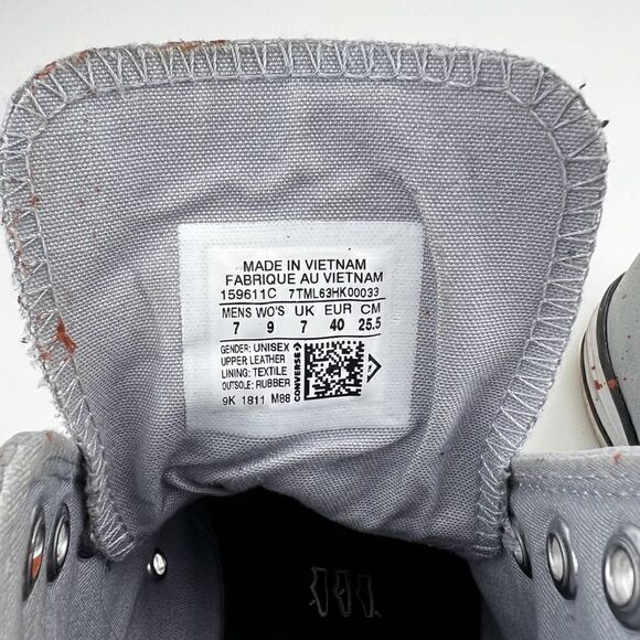 Converse Hightop Shoes Limited Edition Leather Unisex  Paint Splatter - Picture 9 of 10